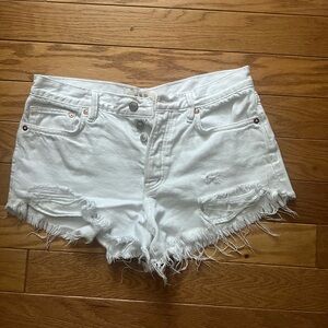 We the Free white denim shorts!